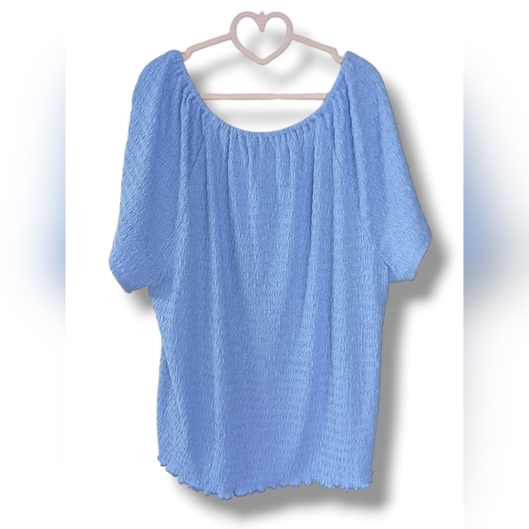 NWT Lane Bryant Fitted Cap Sleeve Wide Scoop Neck Blouse - Picture 3 of 7